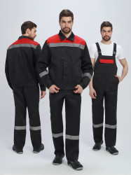 Костюм Лигор-2 СОП (тк.Смесовая,210) п/к, черный/красный Костюм Лигор-2 СОП (тк.Смесовая,210) п/к, черный/красный