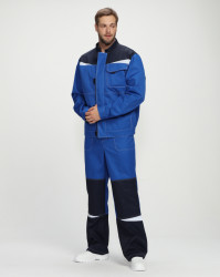 Костюм Строй-2 CH МВО (тк.Смесовая,280) п/к, васильковый/т.синий