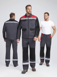 Костюм ProfLineBase-1 (тк.Твил,210) брюки, т.серый/черный/красный Костюм ProfLineBase-1 (тк.Твил,210) брюки, т.серый/черный/красный