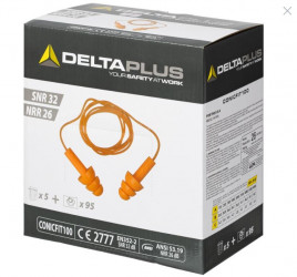 Беруши многоразовые Deltaplus CONICFIT100 в футляре, SNR 32 DB, 100 пар