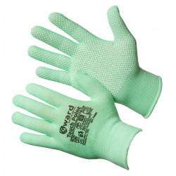 Перчатки Gward Touch Point нейлоновые с ПВХ микроточкой, ярко-зеленый, P3001, 12/600