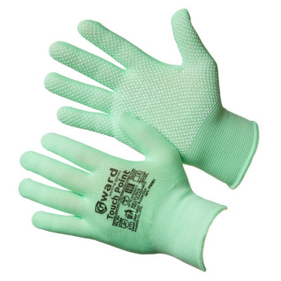 Перчатки Gward Touch Point нейлоновые с ПВХ микроточкой, ярко-зеленый, P3001, 12/600