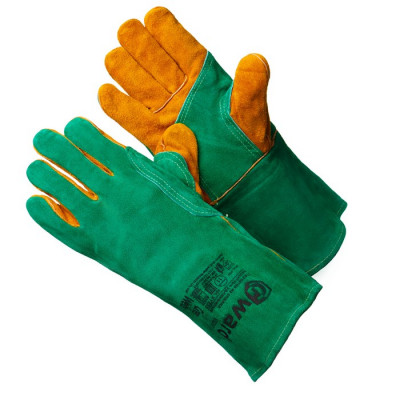 Краги Gward Green Welder цельноспилковые сварочные с подкладом, XY239, 12/60